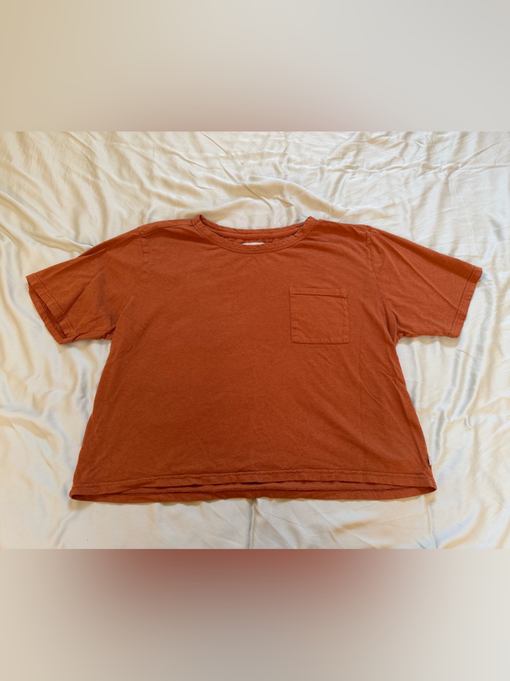 Pact Women's Short-Sleeve Pocket Tee — Rust Orange 100% organic cotton
